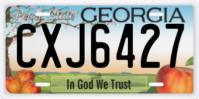GA license plate CXJ6427