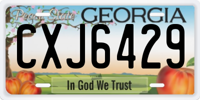 GA license plate CXJ6429