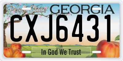 GA license plate CXJ6431