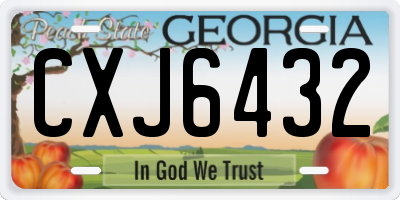 GA license plate CXJ6432