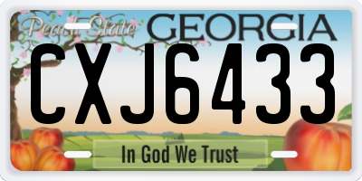 GA license plate CXJ6433