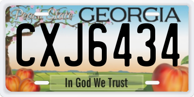 GA license plate CXJ6434