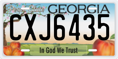 GA license plate CXJ6435