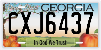 GA license plate CXJ6437