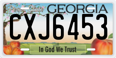 GA license plate CXJ6453