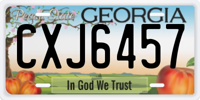 GA license plate CXJ6457
