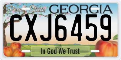 GA license plate CXJ6459