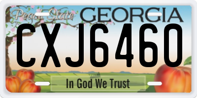 GA license plate CXJ6460