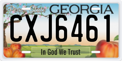 GA license plate CXJ6461