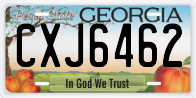 GA license plate CXJ6462