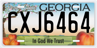 GA license plate CXJ6464