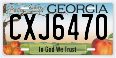 GA license plate CXJ6470