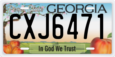 GA license plate CXJ6471