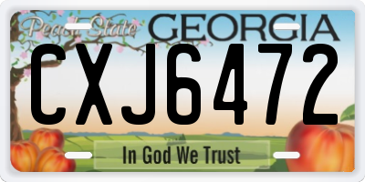 GA license plate CXJ6472