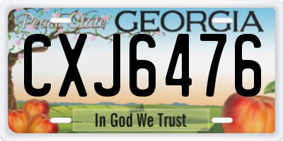 GA license plate CXJ6476