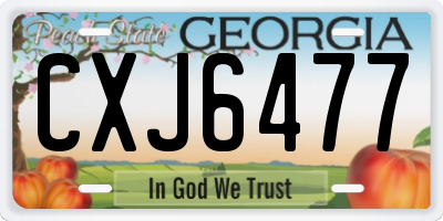 GA license plate CXJ6477