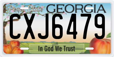 GA license plate CXJ6479