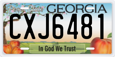 GA license plate CXJ6481