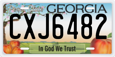 GA license plate CXJ6482
