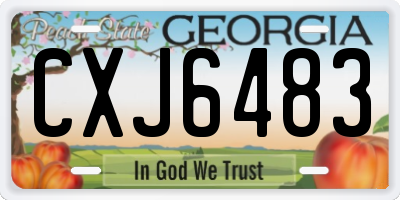 GA license plate CXJ6483