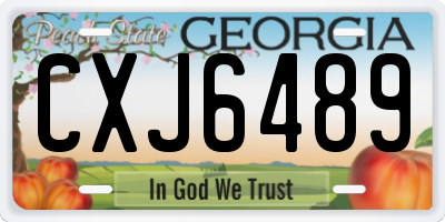 GA license plate CXJ6489