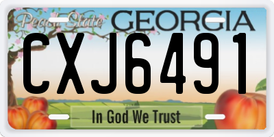 GA license plate CXJ6491