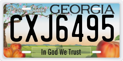GA license plate CXJ6495