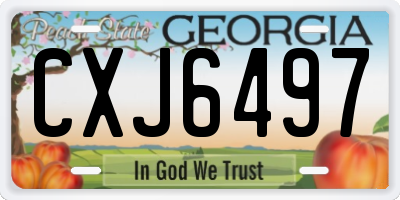 GA license plate CXJ6497