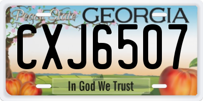 GA license plate CXJ6507