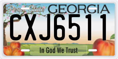 GA license plate CXJ6511