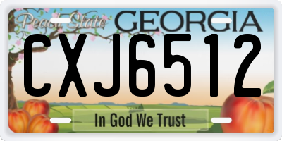 GA license plate CXJ6512