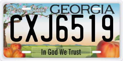 GA license plate CXJ6519