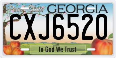 GA license plate CXJ6520