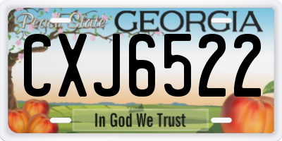 GA license plate CXJ6522