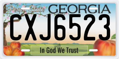 GA license plate CXJ6523
