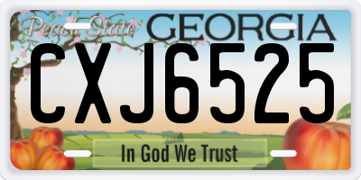 GA license plate CXJ6525