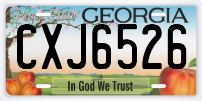 GA license plate CXJ6526