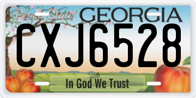 GA license plate CXJ6528