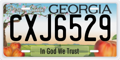 GA license plate CXJ6529