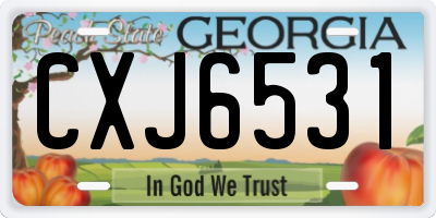 GA license plate CXJ6531