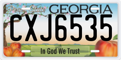GA license plate CXJ6535