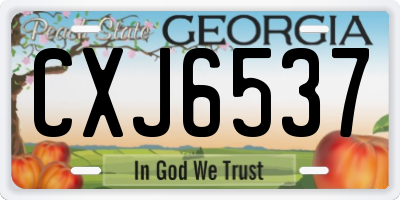 GA license plate CXJ6537