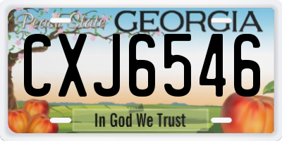 GA license plate CXJ6546