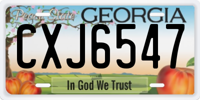 GA license plate CXJ6547