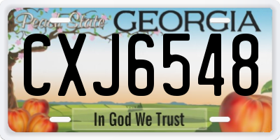 GA license plate CXJ6548