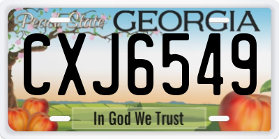 GA license plate CXJ6549
