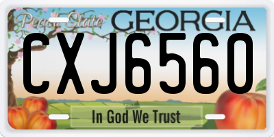 GA license plate CXJ6560