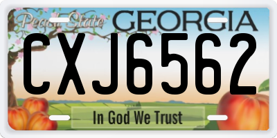 GA license plate CXJ6562