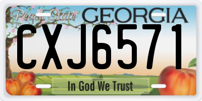 GA license plate CXJ6571