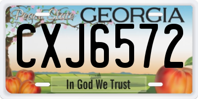 GA license plate CXJ6572